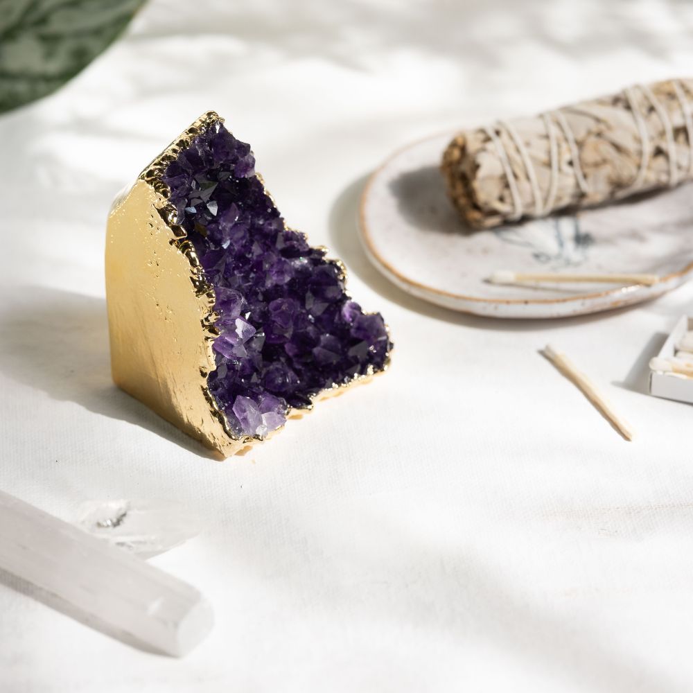 24K Gold-Plated Amethyst