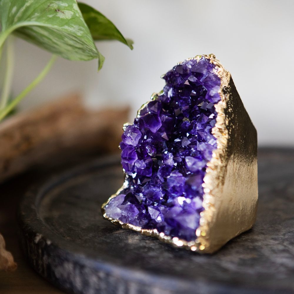 24K Gold-Plated Amethyst