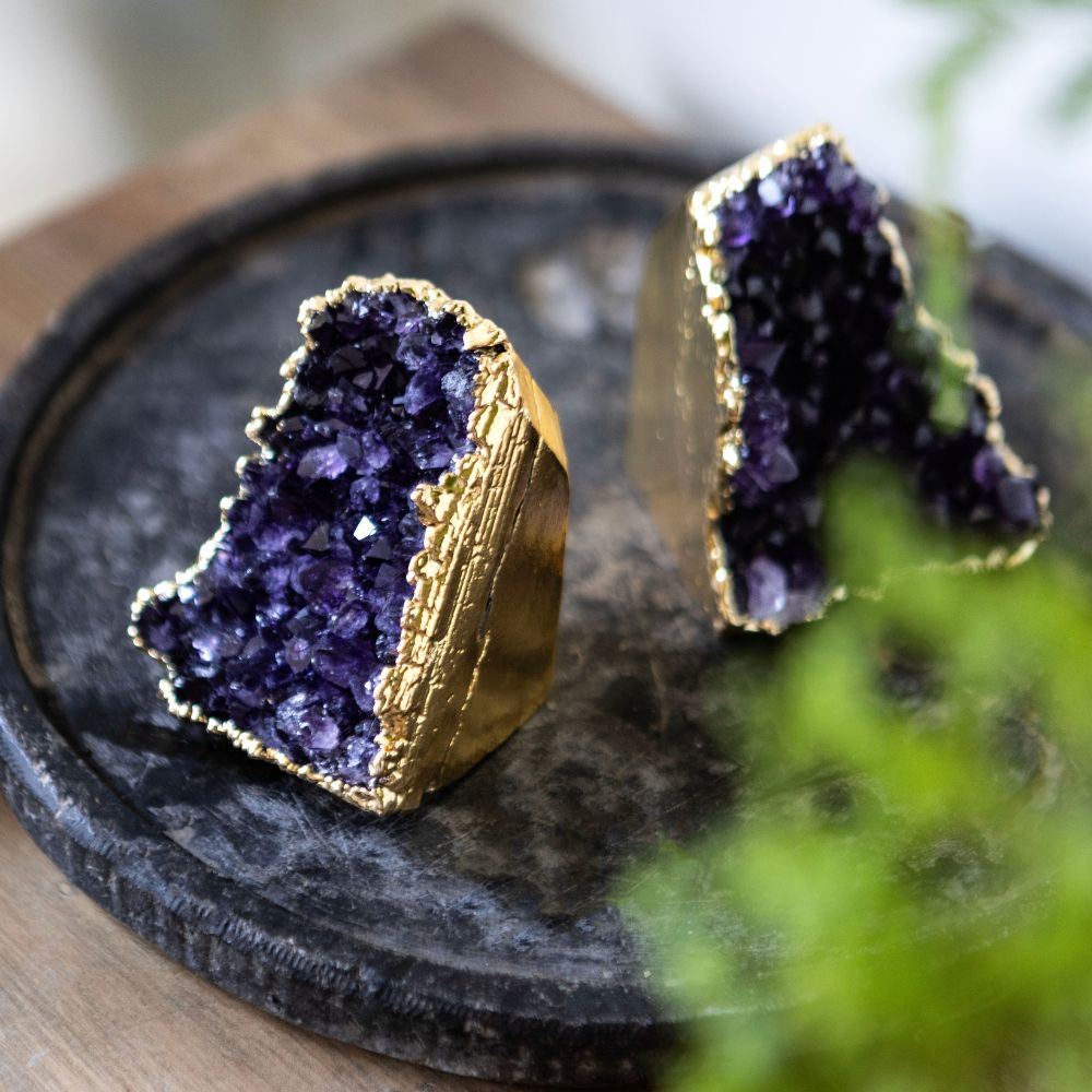 24K Gold-Plated Amethyst